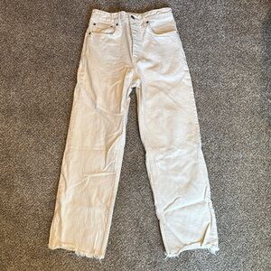 Zara Cream Straight-Leg Jeans